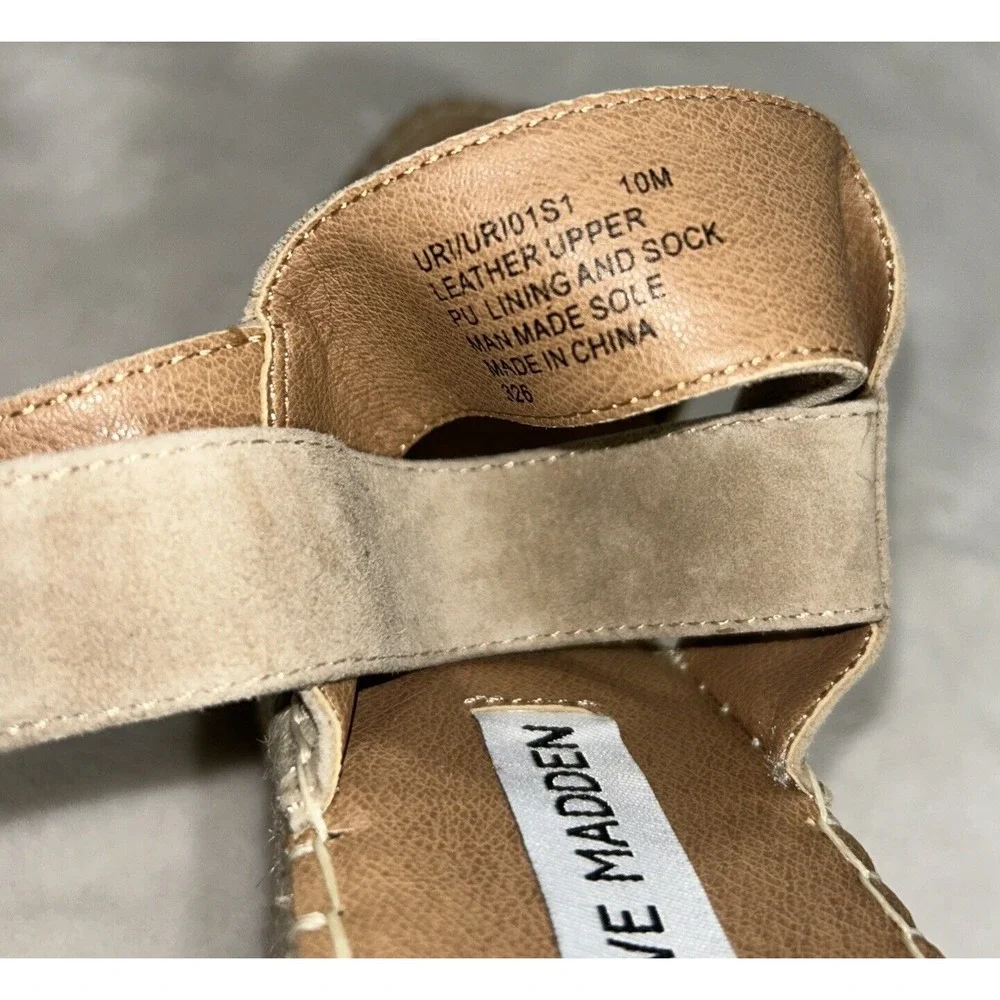 Steve Madden‎ Women's Upstage Wedge Sandal, Tan Suede, Size 10